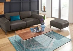 W.SCHILLIG 2,5-Sitzer »montanaa elegant und edel, bequem, Federkernunterfederung« mit Metallfüßen in Schwarz pulverbeschichtet, Breite 212 cm