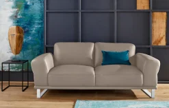 W.SCHILLIG 2-Sitzer »montanaa elegant und edel, bequem, Federkernunterfederung« mit Metallkufen in Chrom glänzend, Breite 192 cm