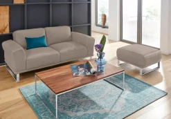 W.SCHILLIG 2-Sitzer »montanaa elegant und edel, bequem, Federkernunterfederung« mit Metallkufen in Chrom glänzend, Breite 192 cm