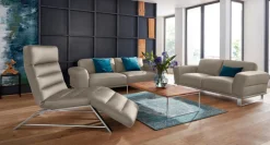 W.SCHILLIG 2-Sitzer »montanaa elegant und edel, bequem, Federkernunterfederung« mit Metallkufen in Chrom glänzend, Breite 192 cm