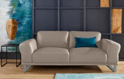 W.SCHILLIG 2,5-Sitzer »montanaa elegant & edel, bequem, Federkernunterfederung« mit Metallkufen in Silber matt, Breite 212 cm