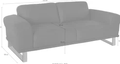 W.SCHILLIG 2,5-Sitzer »montanaa elegant & edel, bequem, Federkernunterfederung« mit Metallkufen in Silber matt, Breite 212 cm