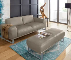 W.SCHILLIG 2,5-Sitzer »montanaa elegant & edel, bequem, Federkernunterfederung« mit Metallkufen in Silber matt, Breite 212 cm