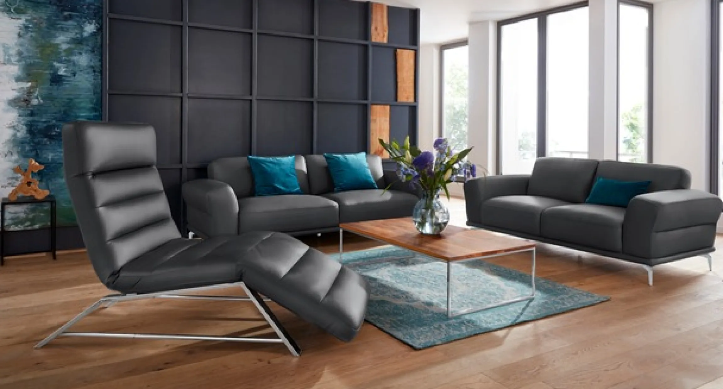 W.SCHILLIG 2,5-Sitzer »montanaa« mit Metallfüßen in Silber matt, Breite 232 cm