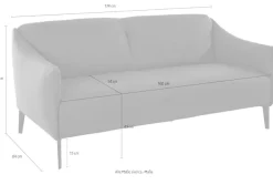 W.SCHILLIG 2-Sitzer »sally Designsofa, Loungesofa, bequem, schmale Armlehnen, Breite 174cm« mit Metall-Winkelfüßen in Bronze pulverbeschichtet, Breite 174 cm