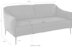W.SCHILLIG 2,5-Sitzer »sally Designsofa, Loungesofa, bequem, schmale Armlehnen, Breite 174cm« mit Metallfüßen in Schwarz pulverbeschichtet, Breite 174 cm