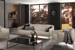 W.SCHILLIG 3-Sitzer »sally Design-Sofa, Loungesofa, bequem, schmale Armlehnen, Breite 224cm« mit Metallfüßen in Bronze pulverbeschichtet, Breite 224 cm