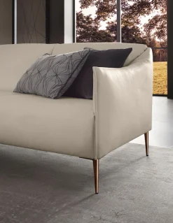 W.SCHILLIG 3-Sitzer »sally Design-Sofa, Loungesofa, bequem, schmale Armlehnen, Breite 224cm« mit Metallfüßen in Bronze pulverbeschichtet, Breite 224 cm