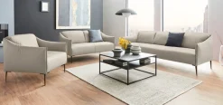 W.SCHILLIG 3-Sitzer »sally Design-Sofa, Loungesofa, bequem, schmale Armlehnen, Breite 224cm« mit Metallfüßen in Bronze pulverbeschichtet, Breite 224 cm