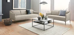 W.SCHILLIG 3-Sitzer »sally Design-Sofa, Loungesofa, bequem, schmale Armlehnen, Breite 224cm« mit Metallfüßen in Bronze pulverbeschichtet, Breite 224 cm