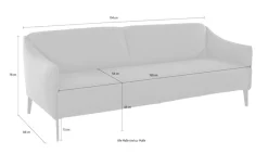 W.SCHILLIG 2,5-Sitzer »sally Design-Sofa, Loungesofa, bequem, schmale Armlehnen, Breite 194cm« mit Metall-Winkelfüßen in Silber matt, Breite 194 cm