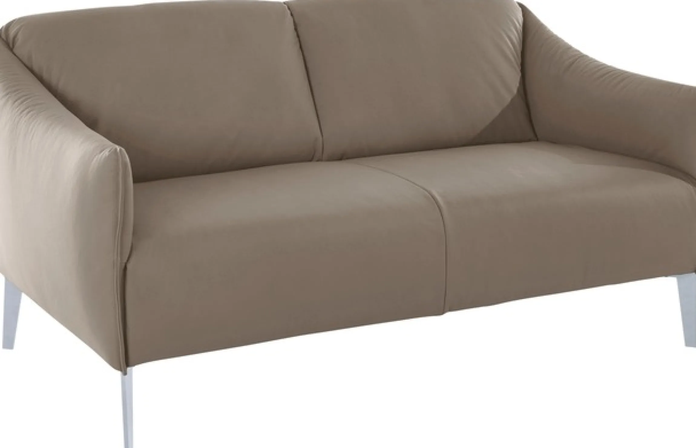 W.SCHILLIG 2-Sitzer »sally Designsofa, Loungesofa, bequem, schmale Armlehnen, Breite 154cm« mit Metall-Winkelfüßen in Silber matt, Breite 154 cm