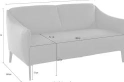 W.SCHILLIG 2-Sitzer »sally Designsofa, Loungesofa, bequem, schmale Armlehnen, Breite 154cm« mit Metall-Winkelfüßen in Silber matt, Breite 154 cm