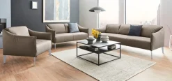 W.SCHILLIG 2-Sitzer »sally Designsofa, Loungesofa, bequem, schmale Armlehnen, Breite 154cm« mit Metall-Winkelfüßen in Silber matt, Breite 154 cm