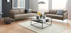 W.SCHILLIG 2-Sitzer »sally Designsofa, Loungesofa, bequem, schmale Armlehnen, Breite 154cm« mit Metall-Winkelfüßen in Silber matt, Breite 154 cm