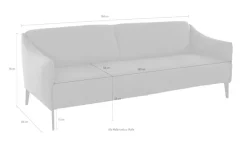 W.SCHILLIG 2,5-Sitzer »sally Designsofa, Loungesofa, bequem, schmale Armlehnen, Breite 194cm« mit Metall-Winkelfüßen in Bronze pulverbeschichtet, Breite 194 cm