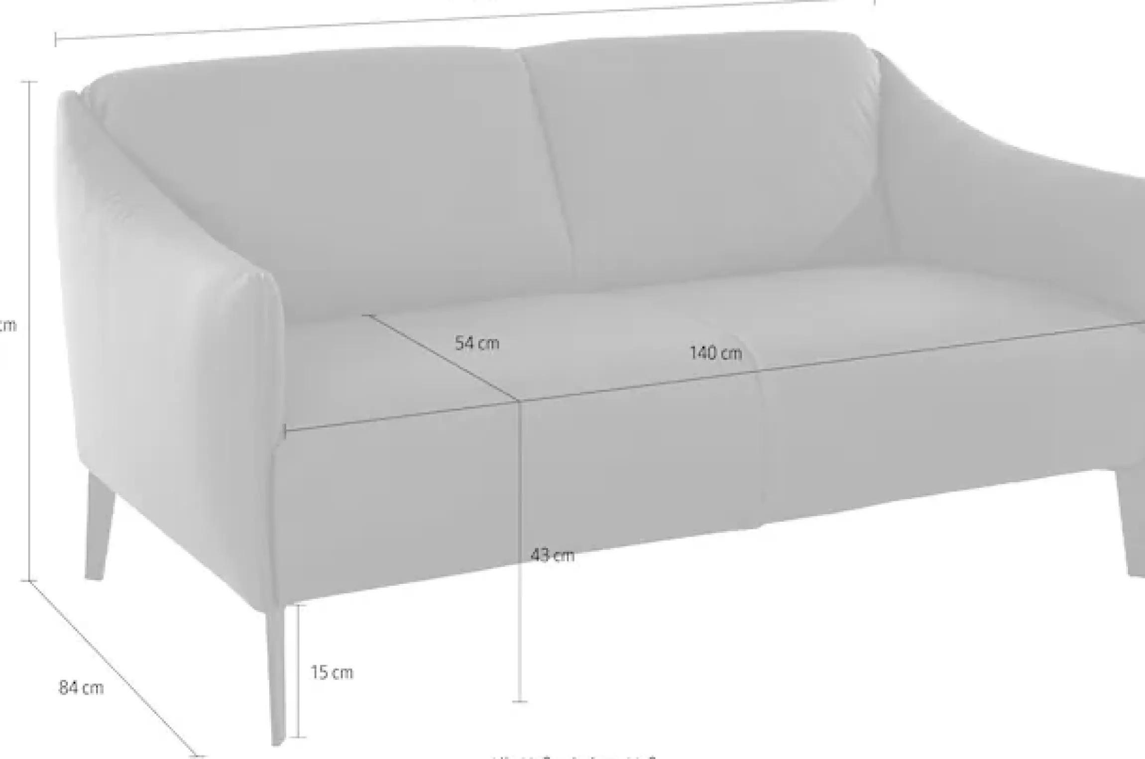 W.SCHILLIG 2-Sitzer »sally Designsofa, Loungesofa, bequem, schmale Armlehnen, Breite 154cm« mit Metall-Winkelfüßen in Bronze pulverbeschichtet, Breite 154 cm