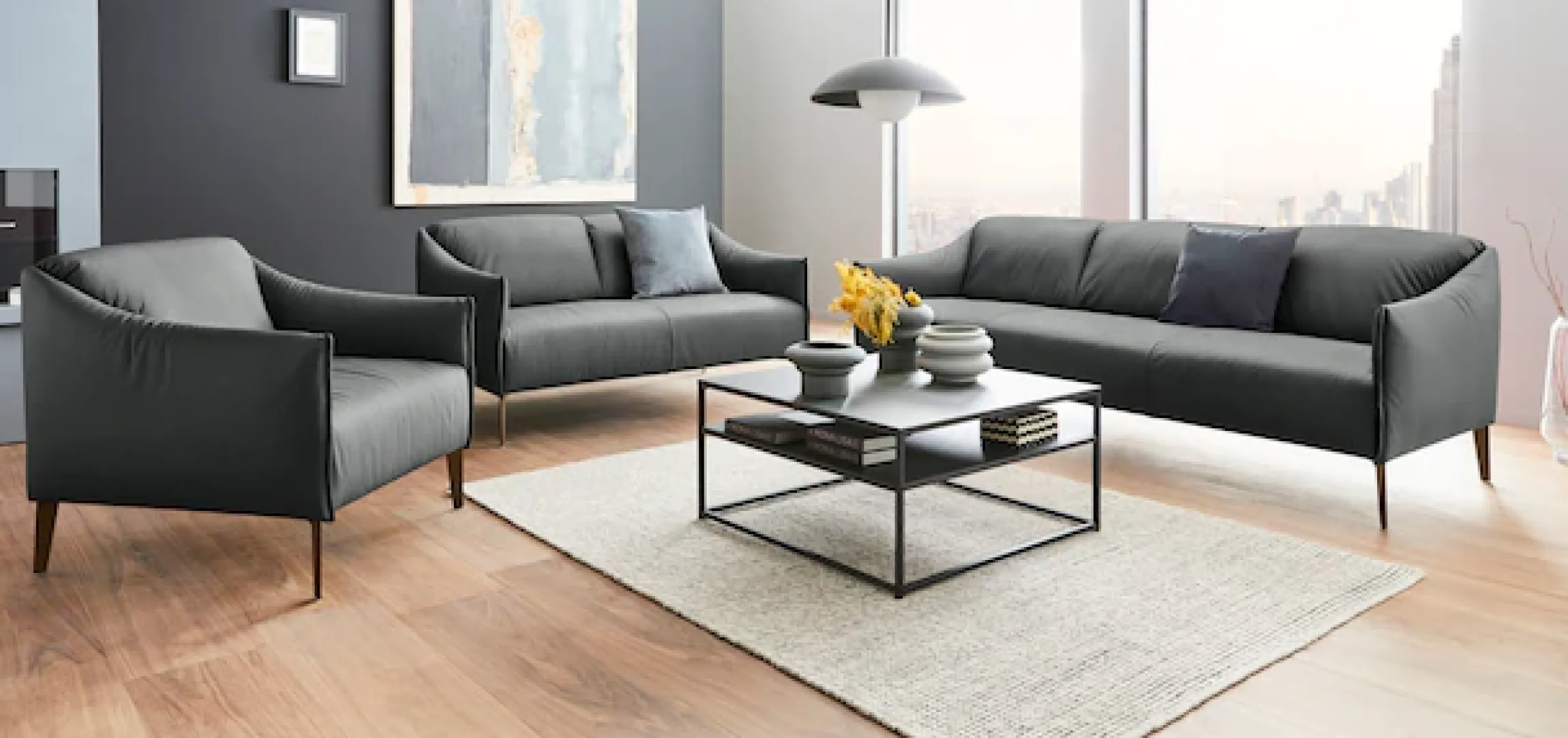 W.SCHILLIG 2-Sitzer »sally Designsofa, Loungesofa, bequem, schmale Armlehnen, Breite 154cm« mit Metall-Winkelfüßen in Bronze pulverbeschichtet, Breite 154 cm