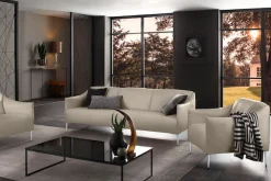 W.SCHILLIG 3-Sitzer »sally Design-Sofa, Loungesofa, bequem, schmale Armlehnen, Breite 224cm« mit Metallfüßen in Chrom glänzend, Breite 224 cm