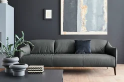 W.SCHILLIG 3-Sitzer »sally Designsofa, Loungesofa, bequem, schmale Armlehnen, Breite 224cm« mit Metall-Winkelfüßen in Bronze pulverbeschichtet, Breite 224 cm