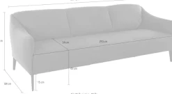 W.SCHILLIG 3-Sitzer »sally Designsofa, Loungesofa, bequem, schmale Armlehnen, Breite 224cm« mit Metall-Winkelfüßen in Bronze pulverbeschichtet, Breite 224 cm