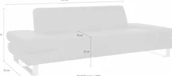 W.SCHILLIG 3-Sitzer »taboo Designsofa mit hohem Sitzkomfort, Breite 232cm, Sitztiefe 59cm« mit Normaltiefe, inklusive Armlehnenverstellung