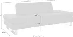 W.SCHILLIG 2-Sitzer »taboo Designsofa mit hohem Sitzkomfort, Breite 202cm, Sitztiefe 69cm« mit Übertiefe, inklusive Armlehnenverstellung