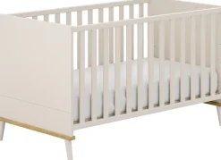 YUNY by PAIDI Babybett »HAZEL 70x140cm in Beige, umbaubares Kinderbett mit Massivholz« Gitterbett 4-fach höhenverstellbar, entnehmbare Sprossen, Juniorbett