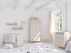 YUNY by PAIDI Babybett »HAZEL 60x120cm in Beige, Kinderbett mit Massivholz« Gitterbett 3-fach höhenverstellbar