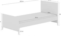YUNY by PAIDI Kinderbett »BROTHER STU 90x200cm Jugendliege in Taupe« B/H/T ca. 207x96x91cm, Taupe,zeitloses und langlebiges Einzelbett, geprüfte Qualität