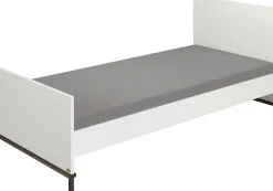 YUNY by PAIDI Kinderbett »LOVELY ALIV 90x200cm Jugendliege in Off-White« B/H/T ca. 207x96x91cm, Off-White/Dark-Walnut,zeitloses und langlebiges Einzelbett, geprüfte Qualität