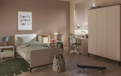 YUNY by PAIDI Kinderbett »LOVELY ALIV 90x200cm Jugendliege in Off-White« B/H/T ca. 207x96x91cm, Off-White/Dark-Walnut,zeitloses und langlebiges Einzelbett, geprüfte Qualität