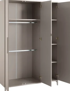 YUNY by PAIDI Kleiderschrank »BROTHER STU inkl. Kleiderstangen und Einlegeböden« B/H/T ca. 130x195x52cm, Taupe,zertifizierte Qualität, Soft-Close