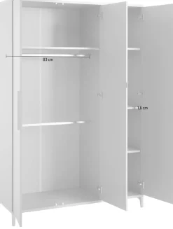 YUNY by PAIDI Kleiderschrank »BROTHER STU inkl. Kleiderstangen und Einlegeböden« B/H/T ca. 130x195x52cm, Taupe,zertifizierte Qualität, Soft-Close