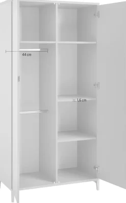 YUNY by PAIDI Kleiderschrank »BROTHER STU inkl. Kleiderstangen und Einlegeböden« B/H/T ca. 95x195x52cm, Taupe,zertifizierte Qualität, Soft-Close