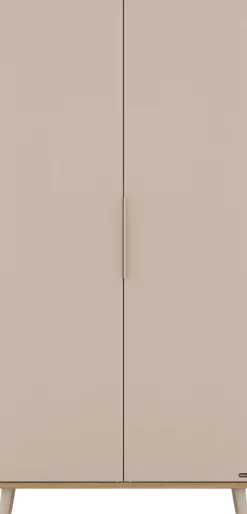 YUNY by PAIDI Kleiderschrank »HAZEL in Beige, inkl. Kleiderstangen und Einlegeböden« B/H/T ca. 95-130/198/52cm, mit 2 oder 3 Türen,stabiler Drehtürenschrank aus Holz, mit Soft-Close-Funktion