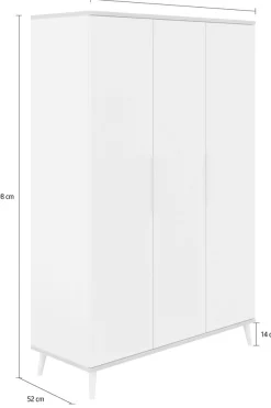 YUNY by PAIDI Kleiderschrank »HAZEL in Beige, inkl. Kleiderstangen und Einlegeböden« B/H/T ca. 95-130/198/52cm, mit 2 oder 3 Türen,stabiler Drehtürenschrank aus Holz, mit Soft-Close-Funktion