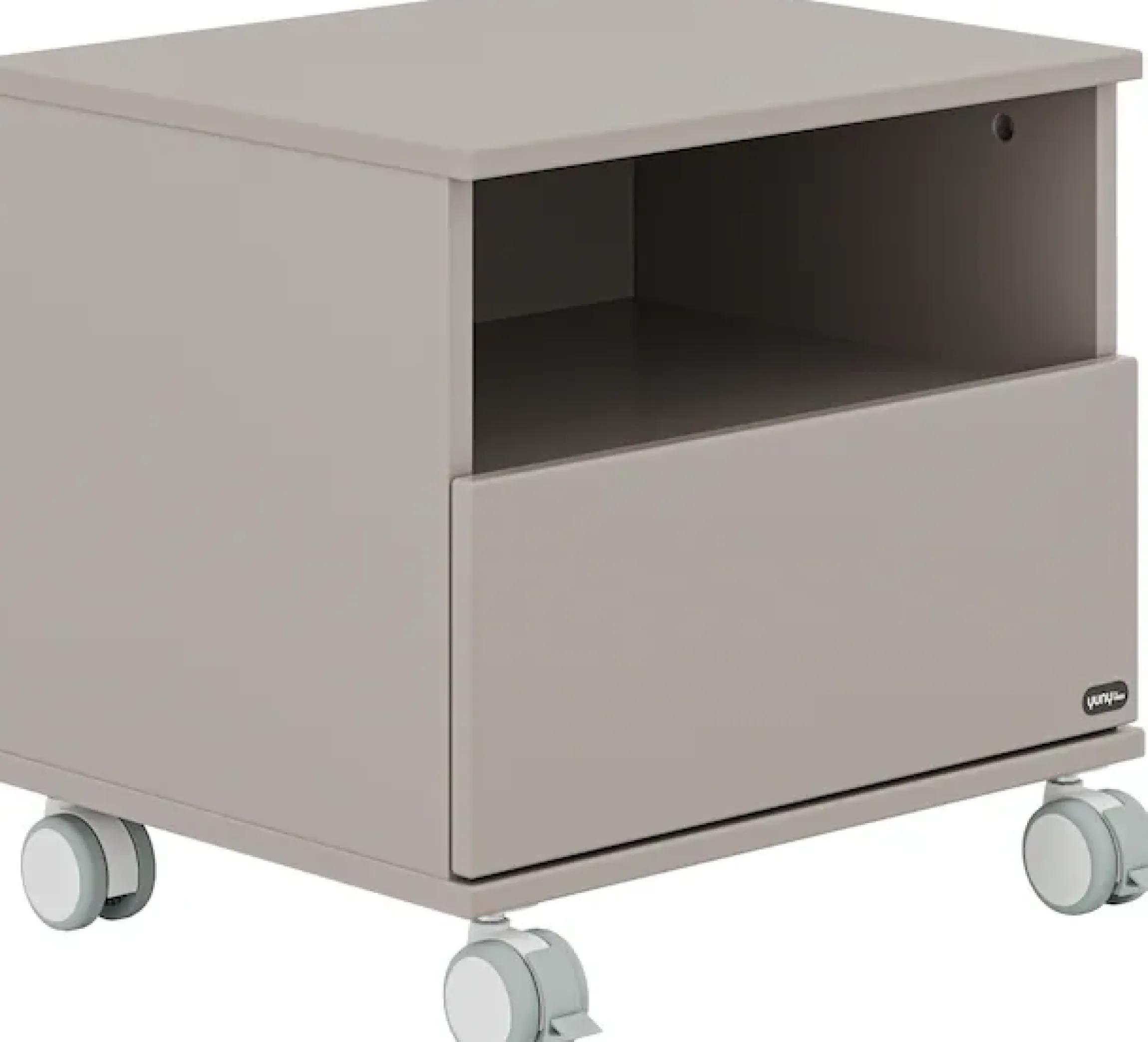 YUNY by PAIDI Nachtkommode »BROTHER STU mit Ablagefach und Schublade« B/H/T ca. 48x45x40cm, Taupe,feststellbarer Rollcontainer, Soft-Close