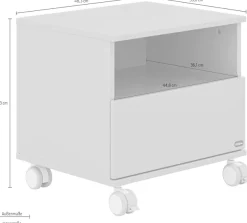 YUNY by PAIDI Nachtkommode »BROTHER STU mit Ablagefach und Schublade« B/H/T ca. 48x45x40cm, Taupe,feststellbarer Rollcontainer, Soft-Close