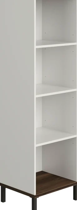 YUNY by PAIDI Standregal »LOVELY ALIV mit 4 offenen Fächern« B/H/T ca. 48x157x38cm, Off-White/Dark-Walnut,stabiles und langlebiges Regal in Off-White, geprüfte Qualität