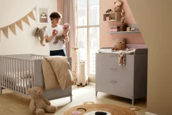 YUNY by PAIDI Wickelkommode »BROTHER STU mit abnehmbarem Aufsatz und 3 Schubladen« bis 50 kg Kommode in Taupe, 95 cm Breite, geprüfte Sicherheit, Soft-Close 94,7 cm