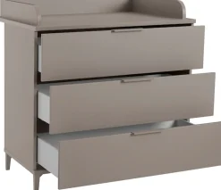 YUNY by PAIDI Wickelkommode »BROTHER STU mit abnehmbarem Aufsatz und 3 Schubladen« bis 50 kg Kommode in Taupe, 95 cm Breite, geprüfte Sicherheit, Soft-Close 94,7 cm