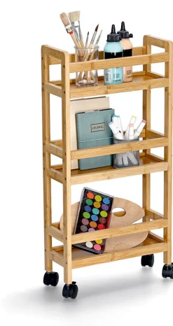 Zeller Present Rollwagen natur, Bambus / MDF, inkl. 4 Rollen