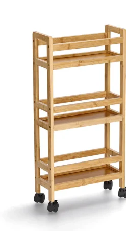Zeller Present Rollwagen natur, Bambus / MDF, inkl. 4 Rollen