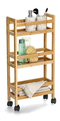 Zeller Present Rollwagen natur, Bambus / MDF, inkl. 4 Rollen